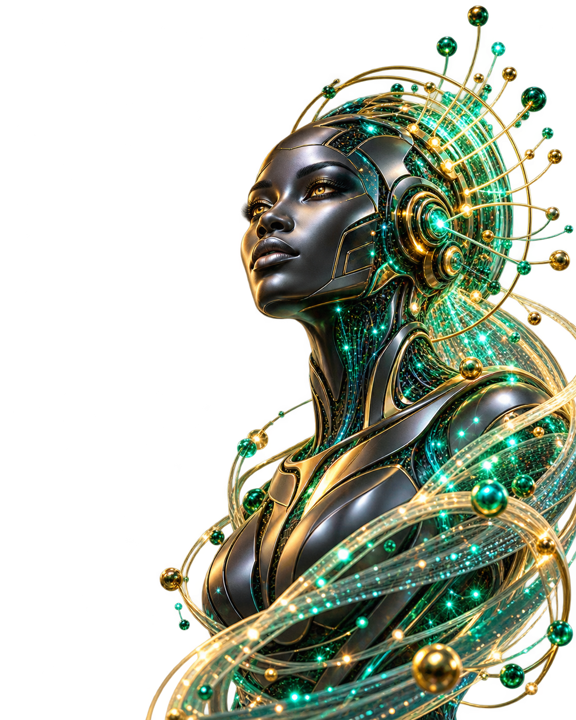 Abstract AI intelligence sculpture
